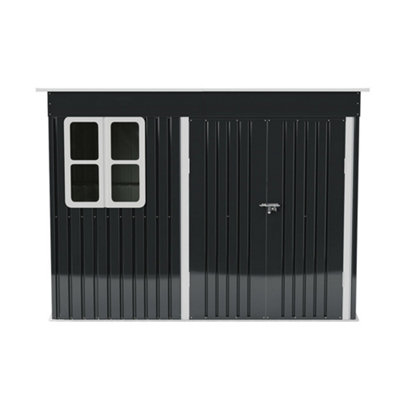 Breeins Metal Shed Pent Roof Garden Storage Shed With 2 Doors9X6Ft from B&Q