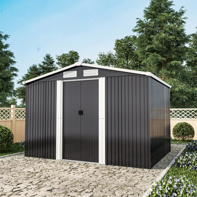 Breeins Metal Shed Apex Roof Garden Tool Storage Shed With 2 Doors And Foundation6X8 Ft from B&Q