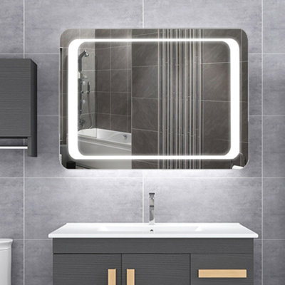 Darphe Led Wall Mounted Steam Free Illuminated Bathroom Mirror Rectangle Mirror from B&Q