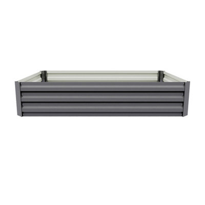 B&Q -  120Cm W Galvanised Steel Raised Garden BedGrey
