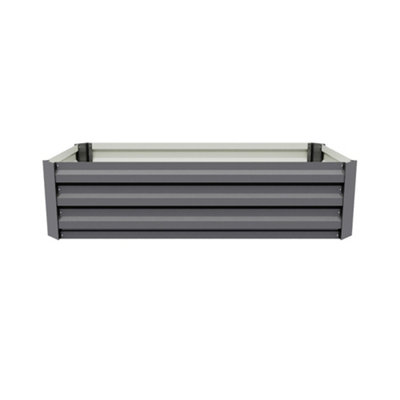 B&Q -  Rectangular Galvanised Steel Raised Garden BedGrey
