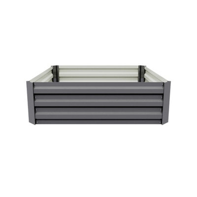 B&Q -  Square Galvanised Steel Raised Garden BedGrey