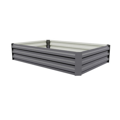 Breeins 120Cm W Grey Metal Garden Bed Galvanised Steel Raised Garden Bed from B&Q