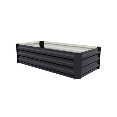 Breeins 100Cm W Anthracite Galvanised Steel Raised Garden Bed from B&Q