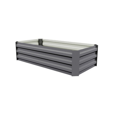 Breeins Grey Rectangular Metal Garden Bed Galvanised Steel Raised Garden Bed from B&Q