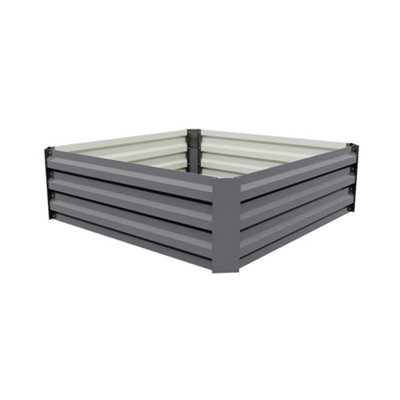 Breeins Grey Square Garden Bed Galvanised Steel Raised Garden Bed from B&Q