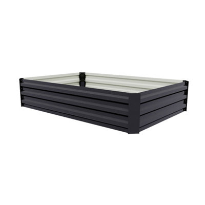 B&Q -  Galvanised Steel Metal Raised Garden Bed Rectangular Garden Bed