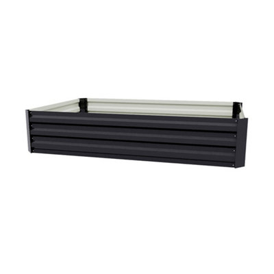 Breeins Anthracite Galvanised Steel Metal Raised Garden Bed Rectangular Garden Bed from B&Q
