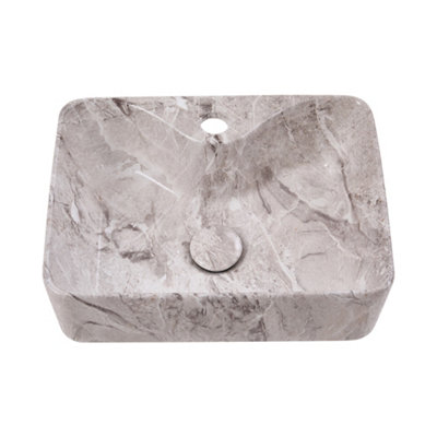 Living And Home Vessel Mount Basin Ceramic Countertop Washbasin Vessel Sink With Waste Kit from B&Q