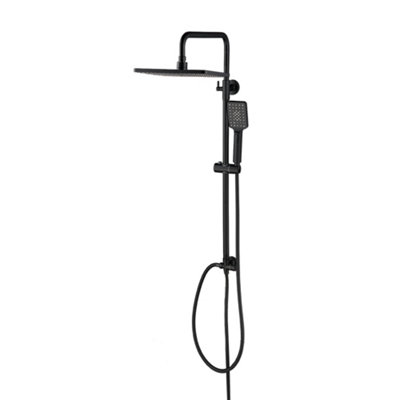 Living And Home Black Rainfall Shower Head Shower Mixer Set from B&Q