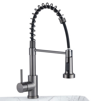 Darphe Commercial Swivel Pull Out Kitchen Tap Mixer Tap Faucet Grey from B&Q
