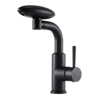 Darphe Pull-Out Sprayer Retractable Kitchen Faucet With 4 Modes In Black from B&Q