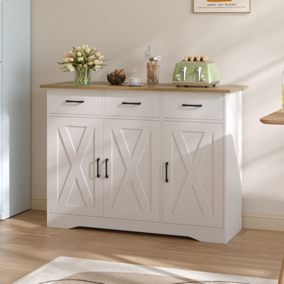 Living And Home 3-Door Wooden Sideboard With 3 Drawers from B&Q
