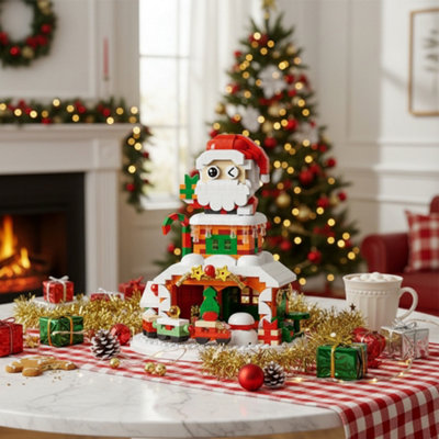 Living And Home 924 Piece Christmas-Themed Building Block Set With Lights