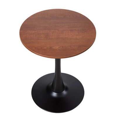 B&Q -  Round Modern Walnut And Black Tulip-Shaped Dining Table60Cm W X 60Cm D X 75Cm H