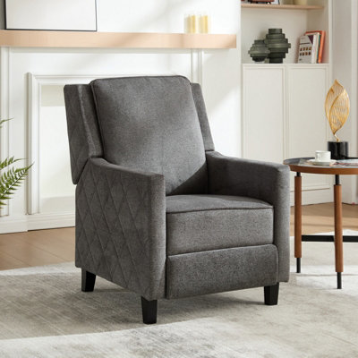 Living And Home Modern Grey Single Sofa Recliner Armchair With Footrest And Adjustable Recline from B&Q