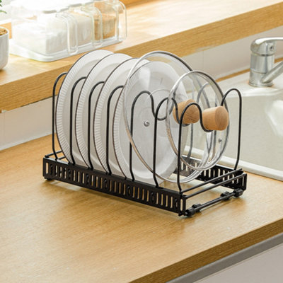 B&Q -  Black Expandable Pots And Pans Organiser With 7 Dividers
