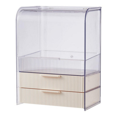 Darphe Cream 3-Drawer Transparent Makeup Organizer Box from B&Q