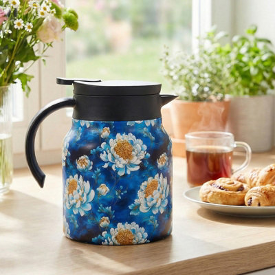 Living And Home 1000Ml Vintage Floral Pattern Thermal Carafe Teapot With Built-In InfuserPeony from B&Q