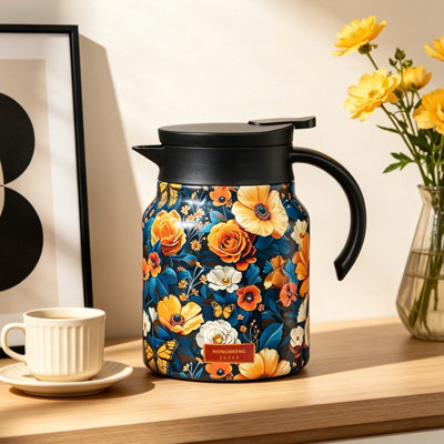 Living And Home 1000Ml Vintage Floral Pattern Thermal Carafe Teapot With Built-In InfuserButterfly Loves Flower from B&Q