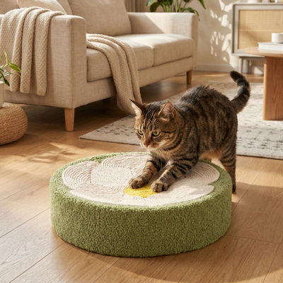 Thehotsale Curved Design Round Sisal Cat Scratching Pad39Cm W X 9.5Cm H from B&Q