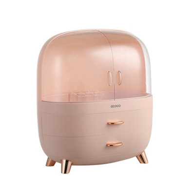 Darphe Pink Dustproof Stylish Transparent Makeup Organizer With Drawers from B&Q
