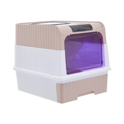 Darphe Pink Large Fully Enclosed Cat Litter Box With Uv Sterilization And Odor Control from B&Q