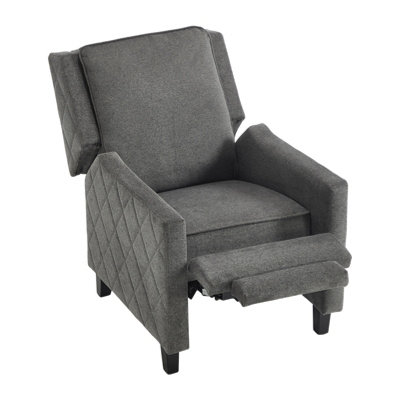 Darphe Modern Grey Fleece Upholstery Recliner Armchair With Footrest from B&Q