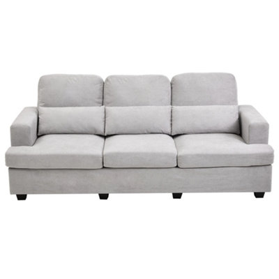 Darphe Modern 3-Seater Grey Chenille Sofa With Accent PillowsWood And Metal Frame from B&Q