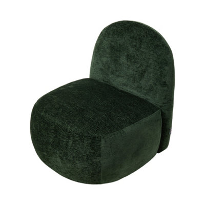 Darphe Modern Green Upholstered Accent Armchair Chenille Swivel Lounge Chair With Rotating Metal Base from B&Q