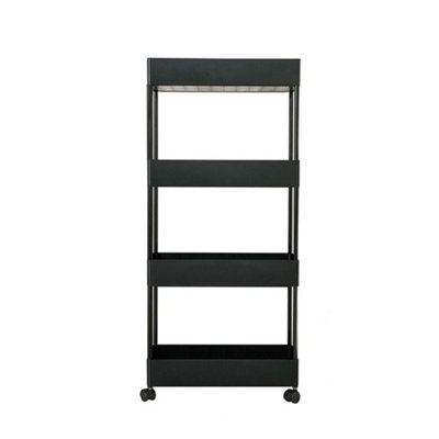 Darphe 4-Tier Rolling Storage Trolley Cart With Wheels AbsBlack from B&Q