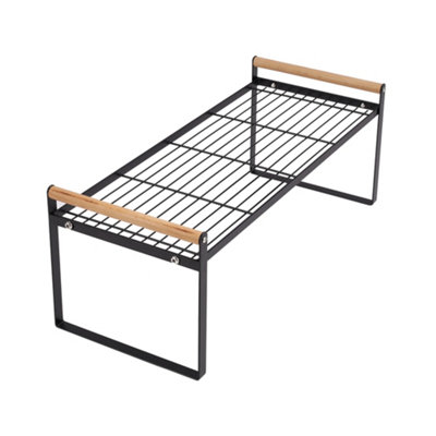 Darphe 2 Tier Kitchen Spice Rack Organizer Iron Storage Shelf For Cupboard Countertop Black from B&Q