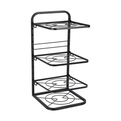 Darphe 4 Tier Kitchen Pot Pan Organizer Rack Adjustable Cookware Holder Stand from B&Q