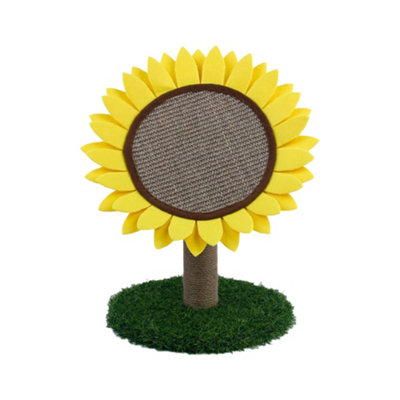 Darphe Sunflower Shaped Sisal Cat Scratching Post Kitten Pet Toy from B&Q