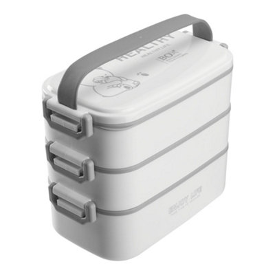 Darphe 3-Tier Stackable Bento Food Container Lunch Box 2700Ml from B&Q