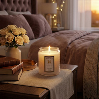Darphe Translucent White Embossing Glass Cup Soy Wax Zen Tea Valley Scented Candle With Lid7Cm (Dia.) X 9Cm (H) from B&Q