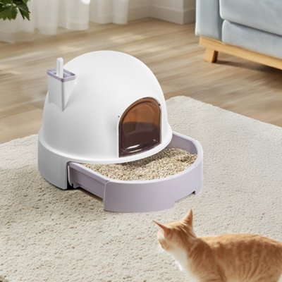 Darphe White Large Enclosed Cat Litter Box51.6Cm W X 45Cm H from B&Q