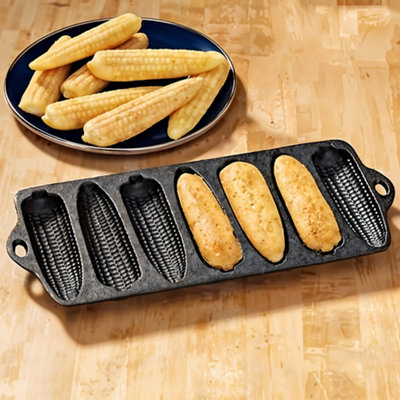 Darphe Double-Handled Cast Iron Corn Pan30.6Cm W X 14.3Cm D X 2Cm H from B&Q