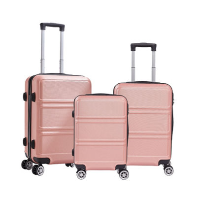 Darphe 3Pcs Lockable Travel Suitcase SetRose Gold from B&Q