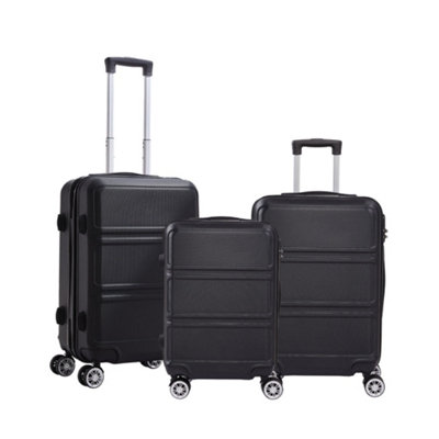 Darphe 3Pcs Lockable Travel Suitcase Set With Tsa LockBlack from B&Q