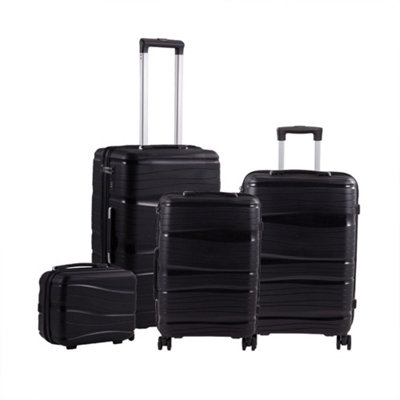 Darphe 4Pcs Lockable Pp Travel Suitcase SetBlack from B&Q