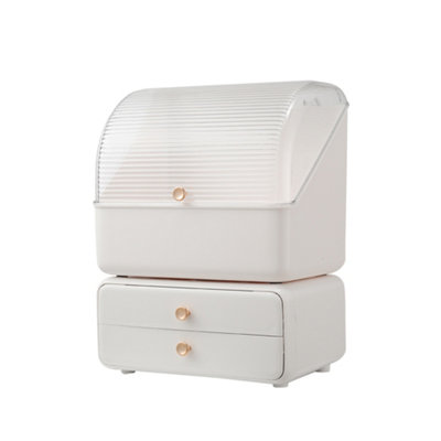 Darphe Pearl White Dustproof Makeup Organizer With Drawers from B&Q