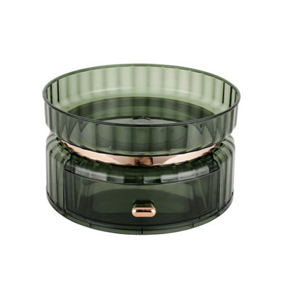 Darphe Emerald Rotating Cylindrical Makeup Organizer With Drawer from B&Q