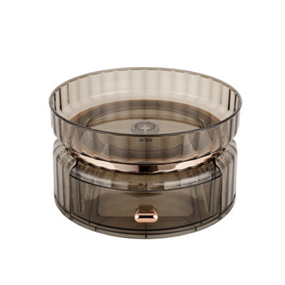 Darphe Grey Rotating Cylindrical Makeup Organizer With Drawer from B&Q
