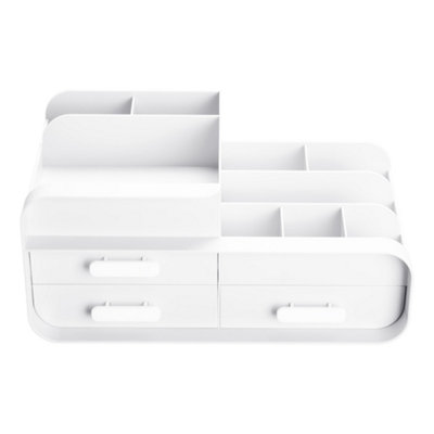 Darphe White Compact 3-Drawer Desktop Organizer With 9 Compartments from B&Q