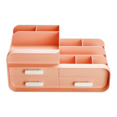 Darphe Pink Compact 3-Drawer Desktop Organizer With 9 Compartments from B&Q