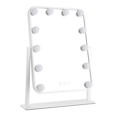 Darphe White Hollywood Style Led Vanity Makeup Mirror With 12 Bulbs And Touch Control from B&Q