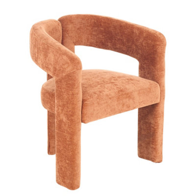 Darphe Chenille Upholstered Accent Chair Armchair Orange60Cm W X 55Cm D X 75Cm H from B&Q