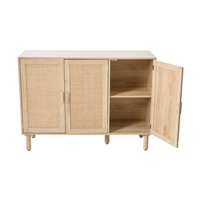 Darphe Sideboard Storage Cabinet With Rattan Doors120Cm W X 40Cm D X 88Cm H from B&Q