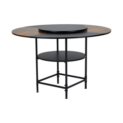 Darphe Round Dining Table With Lazy Susan 116Cm Dia X 79Cm H from B&Q